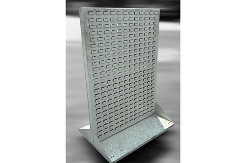  Used White Louvered Mobile Double-Sided Rack w/ Casters